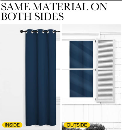 NICETOWN Blackout Curtain Panels - Thermal Insulated Draperies in Moroccan Blue | 29x40 Inch, 1 Pair