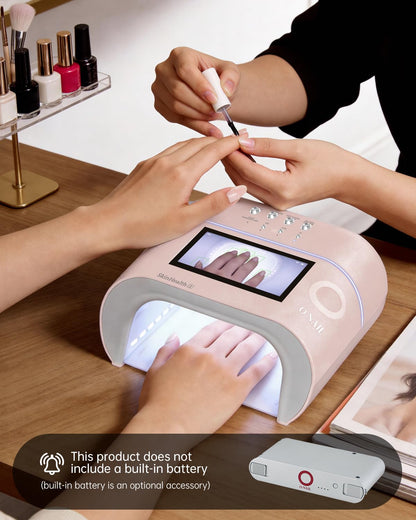 AI UV LED Nail Lamp for Gel Nails-ONAIL Professional Smart Nail Dryer with AI Nail Detection, Pain-Free Fast Curing 109 LEDs Skin-Safe UV Light, Salon Nail Lamp for Nail Gel Pink(Battery Not Included)