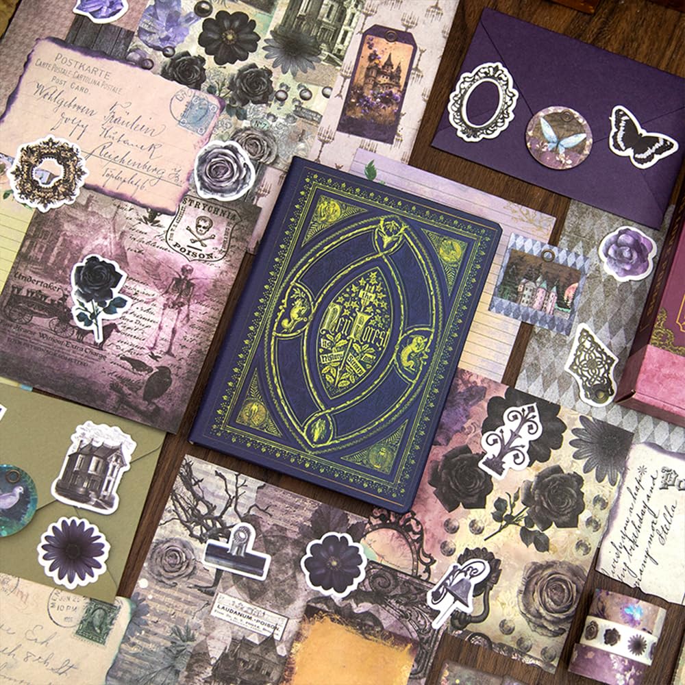 Diuhofart Ultimate Vintage Scrapbook Supplies & Junk Journal Kit - A6 Retro Notebook, Aesthetic Stationery Supplies, Craft Gift Set for Women, Perfect for Journaling & Scrapbooking