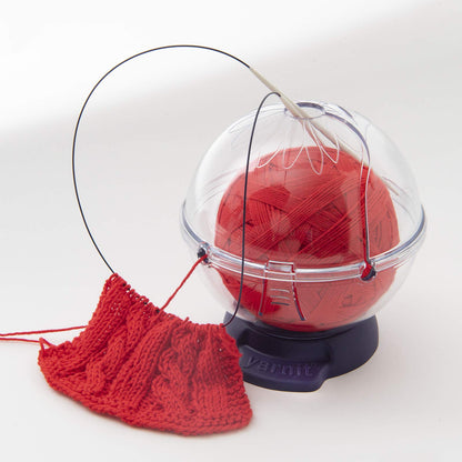 Prym Yarnit Travel Yarn Holder for Knitting & Crochet – Prevents Tangles with Two Yarn Channels, Shoulder Strap, Non-Slip Base & Hidden Storage