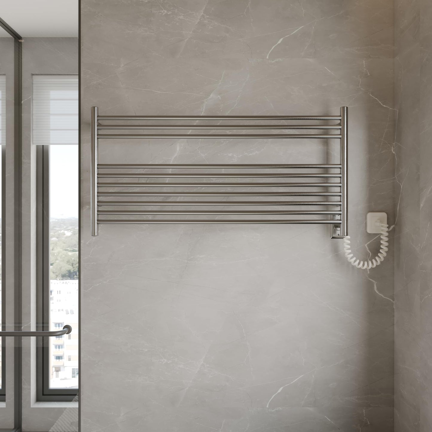 HEATGENE Towel Warmer Wall-Mounted Hardwired Heated Towel Rack Hot Towel Bar Brushed