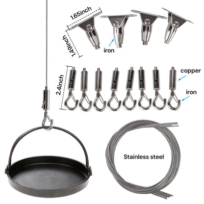 HUYEIOBGD Heavy Duty Picture Hanging Kit with 1.5m Adjustable Stainless Steel Cable, 6-Piece Wire Rope Suspension System for Artwork, Display Signs, Photo Frames, Gallery Walls & Hanging Decorations