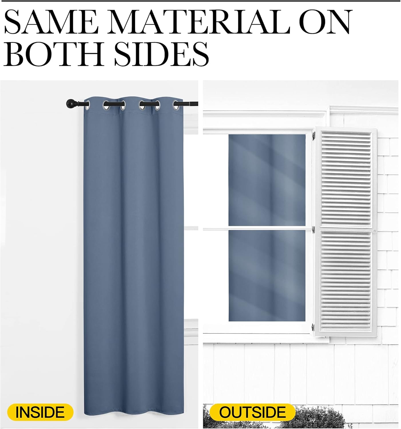 NICETOWN Thermal Insulated Blackout Curtains - Room Darkening Grommet Drapes, Stone Blue, Set of 2 (29x45")