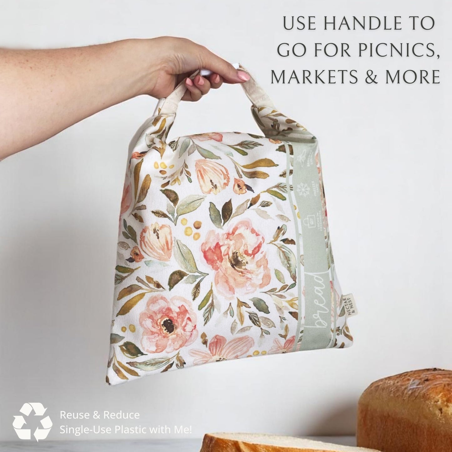 Nectar & Nest Bread Baker Set, Reusable Beeswax Bread Bags for Homemade Bread, Sourdough Bag, Organic Cotton Beeswax Bowl Cover, Limited-Edition Artist Series