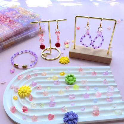 1300Pcs Pink Purple Assorted Acrylic Beads for Bracelet Jewelry Making, Frosted Star Heart Flower Cute Cat Head Shape Beads Matte Pastel Beads Cute Aesthetic Kawaii Bead for DIY Necklace Keychain