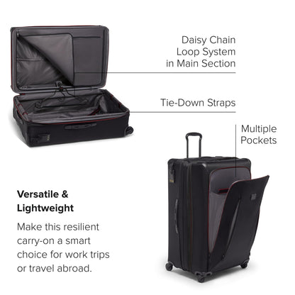 TUMI - Aerotour 4 Wheel Expandable Luggage - Men's and Women's Lightweight Business and Leisure Travel Suitcase - 31" X-Large Front Pocket Expandable Checked, Black