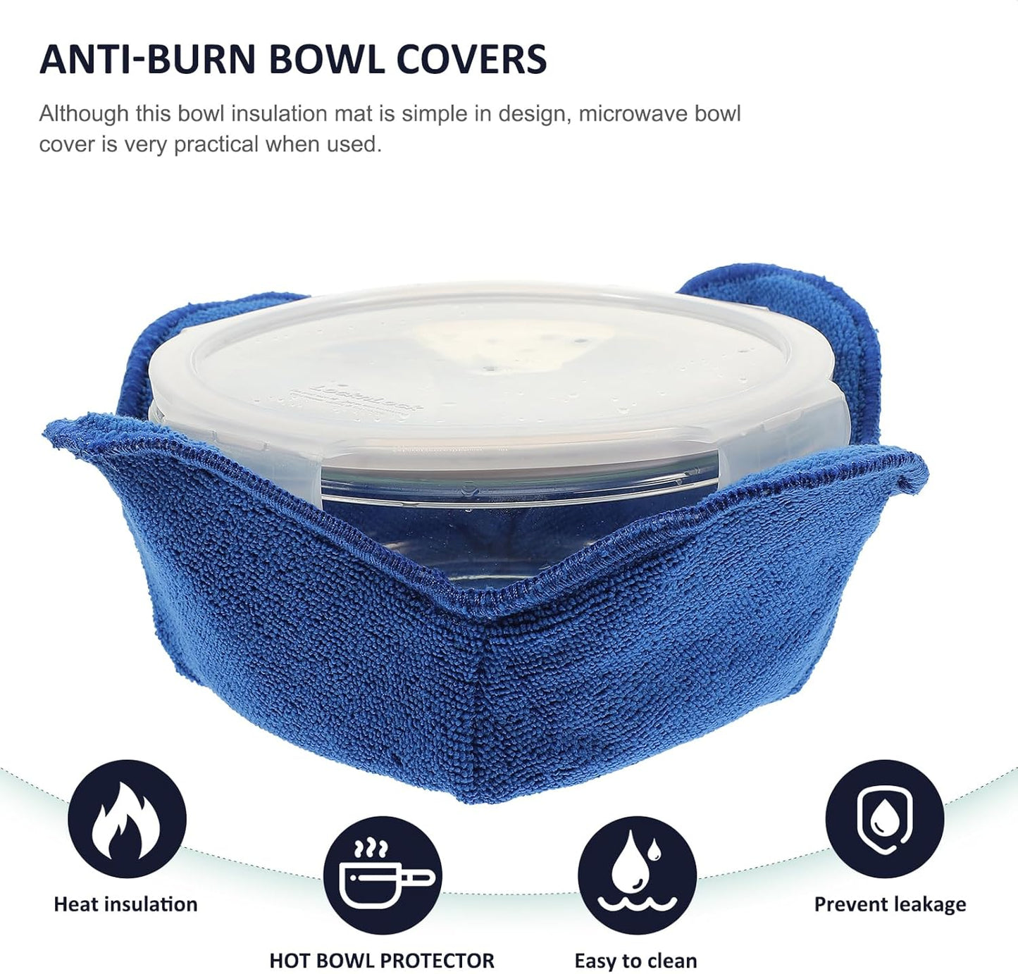 Hemoton Microwave Plate Holder, Soup Bowl Cozy Koozies for Hot Food, Quilted Microwave Bowl Holder