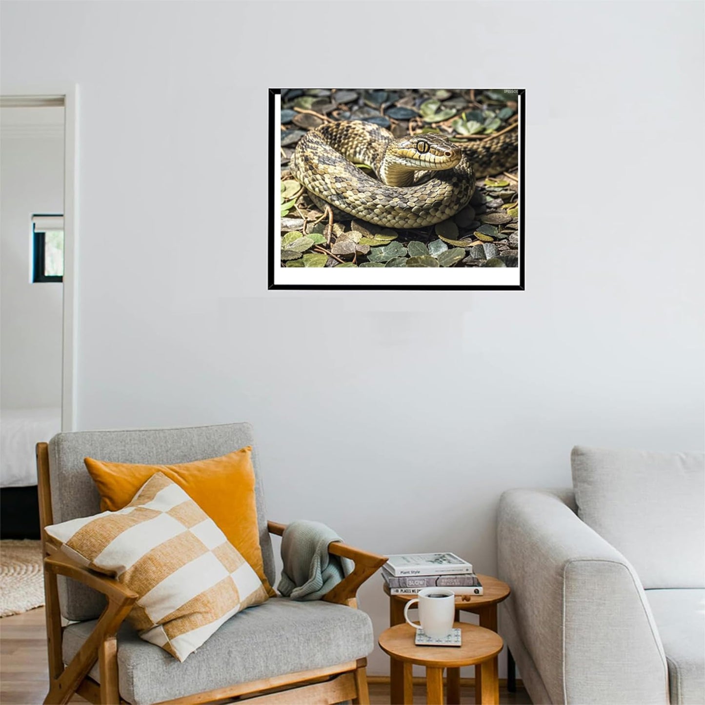 IPISSOI Xmas Gift Snake Diamond Art 5D Diamond Painting DIY Kits Full Round Drill Bead by Number Mosaic Embroidery Arts and Crafts for Home Wall Decor 12x16 inch for New Year, Valentine's Day Gifts