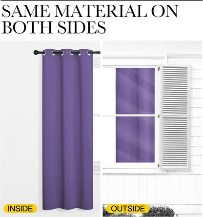 NICETOWN Blackout Curtains - Lilac Purple, 102" Long x 55" Wide, 2 Pieces | Sound Reducing, Heat & Cold Blocking Panels for Modern Decor