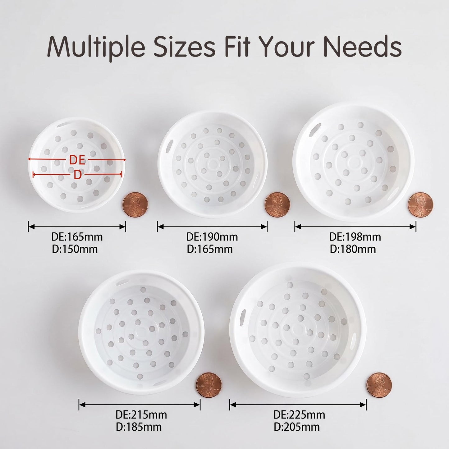 5 PCS PP Steamer Baskets+1 Stainless Steel Collapsible Cross Rack(5 Sizes) for Rice Cooker, Kitchen Cookware & Food Draining