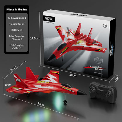 Foam RC Plane Toys with 3 Batteries, Remote Control Airplane RC Jet Helicopter Drone Plane for Kids Adults, Easy to Fly RC Fighter, Remote Control Aircraft with Automatic Balance Gyro for Adult Kids