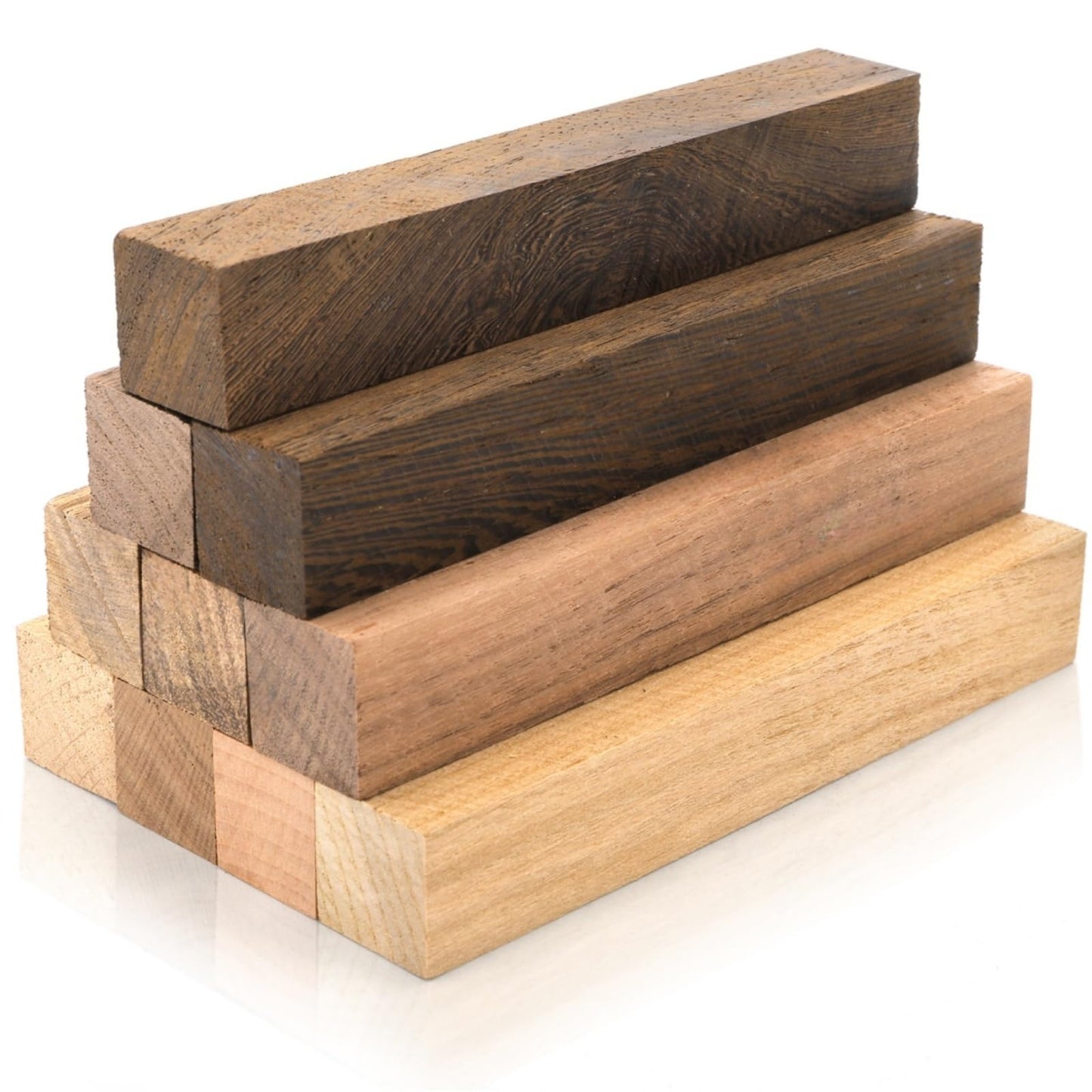 Cididu 10 Pack Exotic Wood Pen Blanks, Wood Blanks for Pen Turning, Unfinished Carving Blocks, Hard Woodcarving Block for Pen Making Supplies DIY Crafts Gifts, Easy to Drill, 5'' x 3/4''