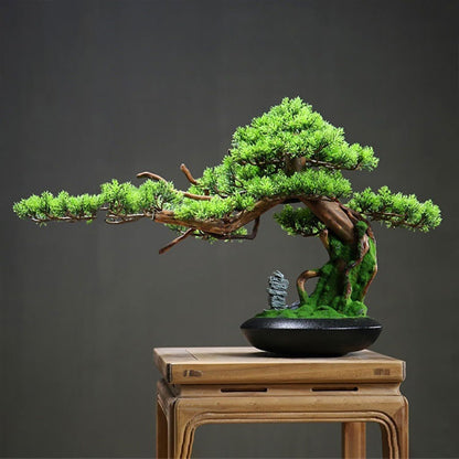Simulated Tree, Chinese Light Luxury Simulation Tree Office Landscaping Hotel Wood Root Carving Ornaments Entrance Cabinet Decorations,Artificial Bonsai Tree