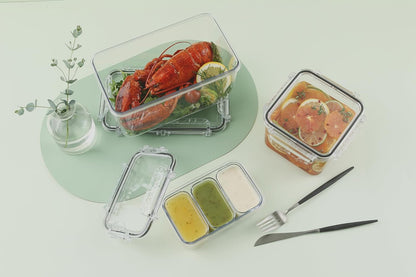 Crystal Lock Airtight Food Storage Containers Set with Lids | BPA-Free Meal Prep Container | Leak-Proof Kitchen Fridge