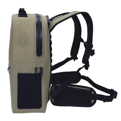 Breakwater Supply™ River Ute Waterproof IP68 Hunting Backpack, Floating TPU Submersible Dry Bag with Padded Hip Belt and Airtight Zippers | 20L (River Ute 20L CORDURA Safari Tan)