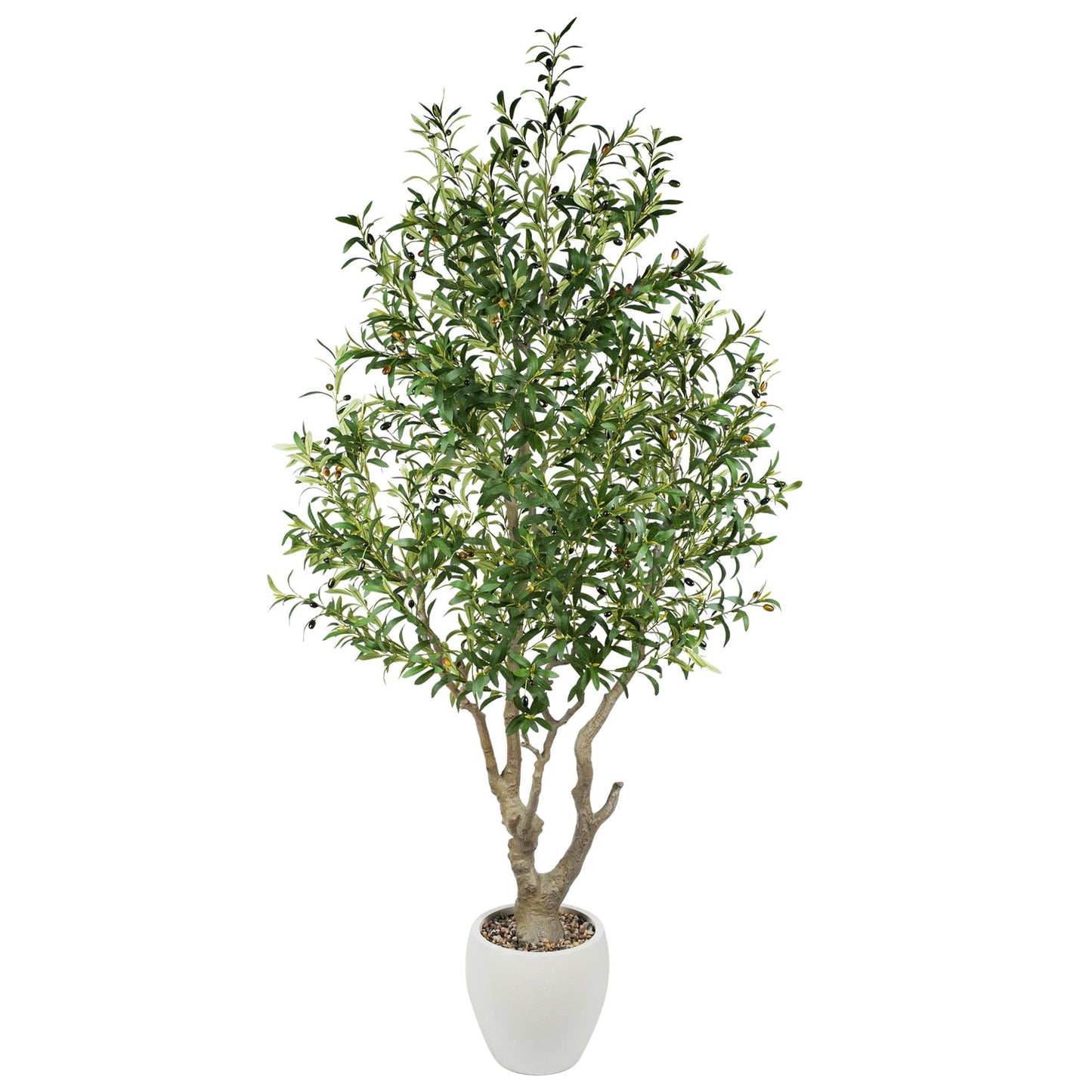 7.9 Feet Artificial Olive Tree with Lush Leafy Foliage in Large Decoration Planter Faux Fake Plants for Home Office Decor Suitable for Indoor Outdoor Use