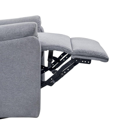 Madison Park Recliner & Rocking Chair: Glider Recliner Nursery Chair for Living Room & Bedroom, Swivel Rocker Recliner with a Rounded Back, Versatile 3-in-1 Accent Chair for Small Spaces, Light Grey
