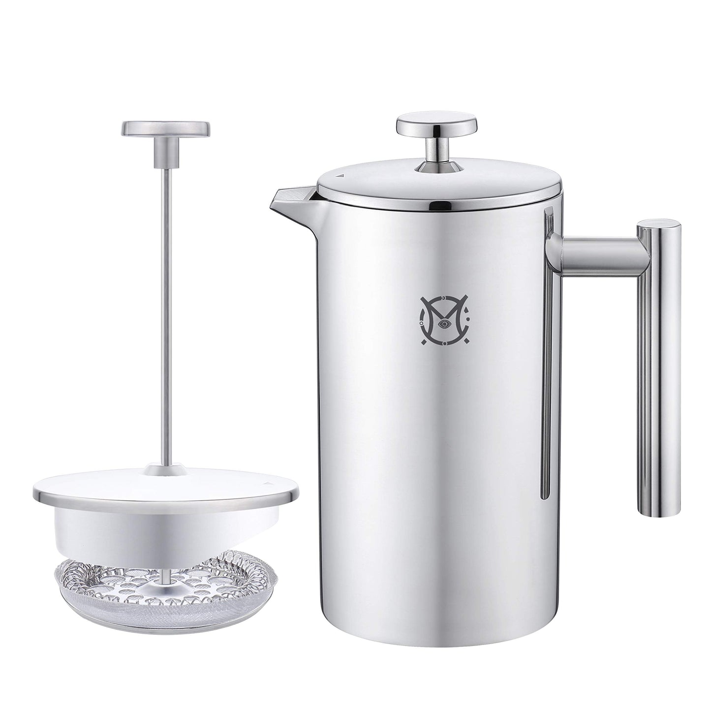 MAGICAFÉ French Press Coffee Maker – 2 Cups Small Stainless Steel Coffee Maker Double Walled French Press 750ML/24OZ