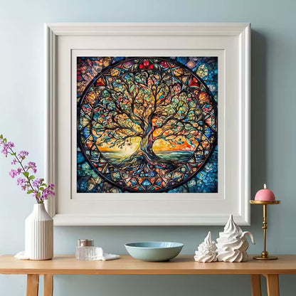 GEMOUJ Tree of Life Diamond Painting Kits for Adults,5D Diamond Art Kits for Adults Beginners,DIY Full Drill Round Paint by Diamonds Dot Art Paintings for Home Wall Decor 13.7 X 13.7 inch