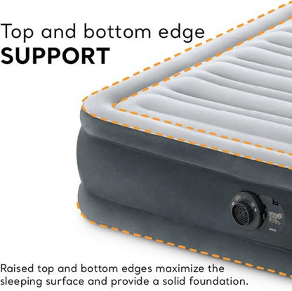 Intex Mid-Rise Air Mattress - Built-in Pump & Dura-Beam Deluxe Comfort, Full Size | Portable Luxury Travel Bed for Adults