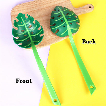 3 PCS Jungle Unique Green Leaf Noodle Leaky Turtle Back Leaf Cooking Spoon for Kitchen Tools