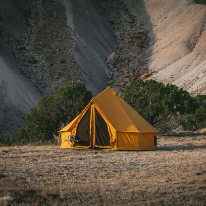 WHITEDUCK Regatta Canvas Bell Tent - w/StoveJack, Waterproof, 4 Season Luxury Camping and Glamping Yurt Tent Outdoor (16.5' (5M), Water Repellent, Tuscan Sun)