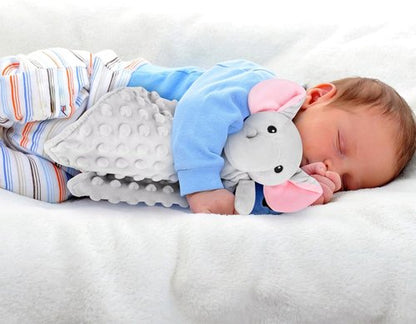 Loveys | Lovey Elephant Security Blanket for Babies - Soft Snuggle Toy for Newborns (Gray, 12.4in)