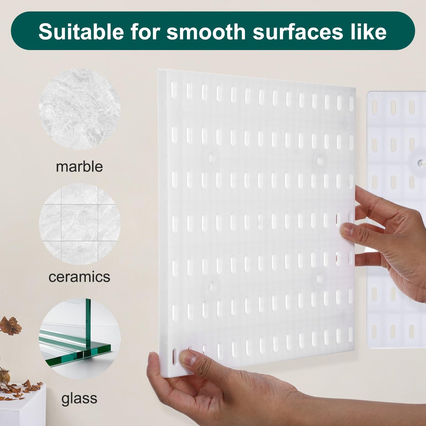Wall Mount Peg Board Organizer 45pcs Kit, 4 Panels and 41 Accessories Pegboard Wall Organizer with Hooks, Bins, Shelves, DIY Tool Storage Pegboards Kits for Home Office Space Saving (White, 22"×22")