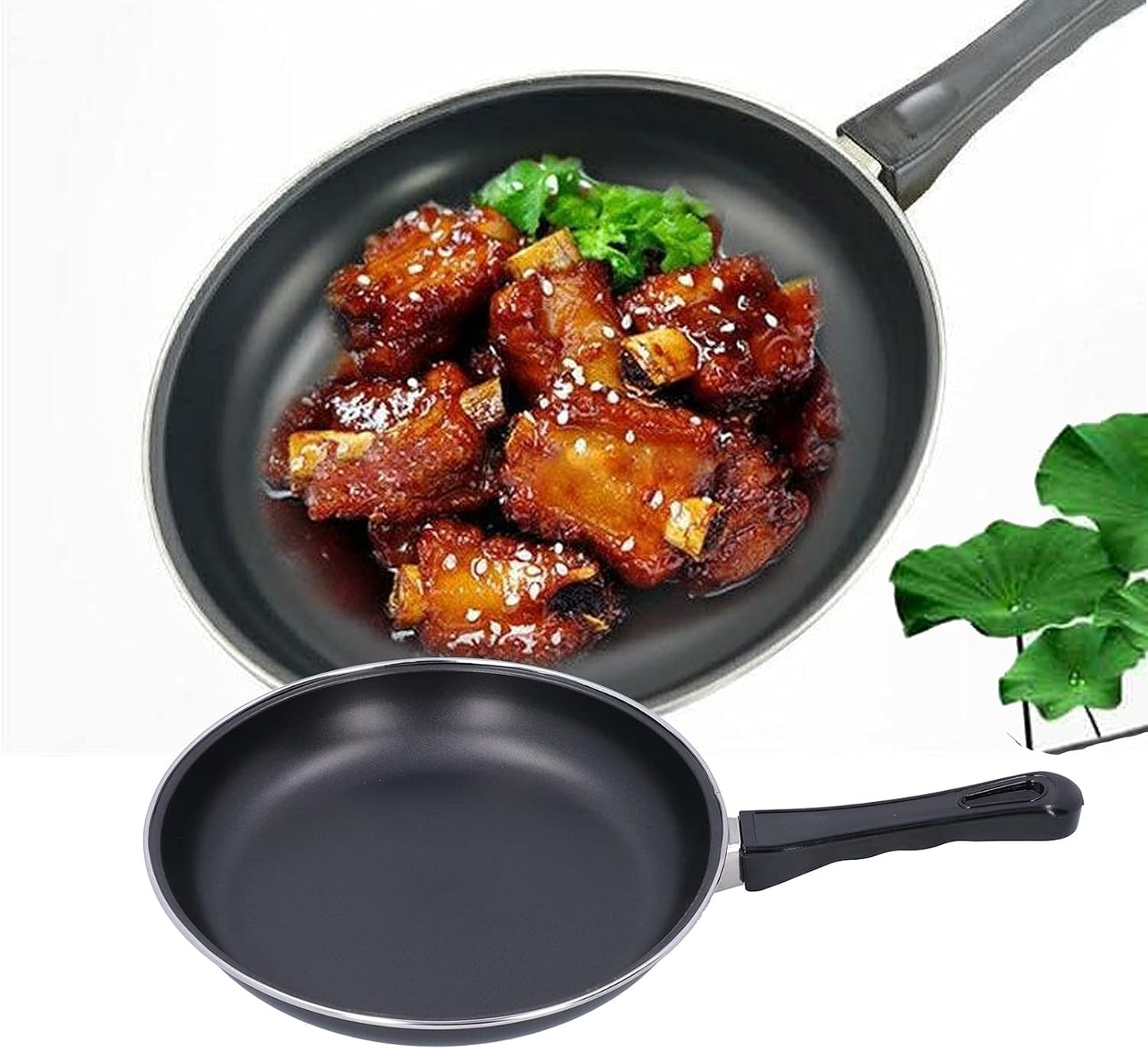 AUNMAS Nonstick Frying Pan, Mini Stainless Steel Cooking Pan, Thickened Wall, Induction Cooker Gas Stove