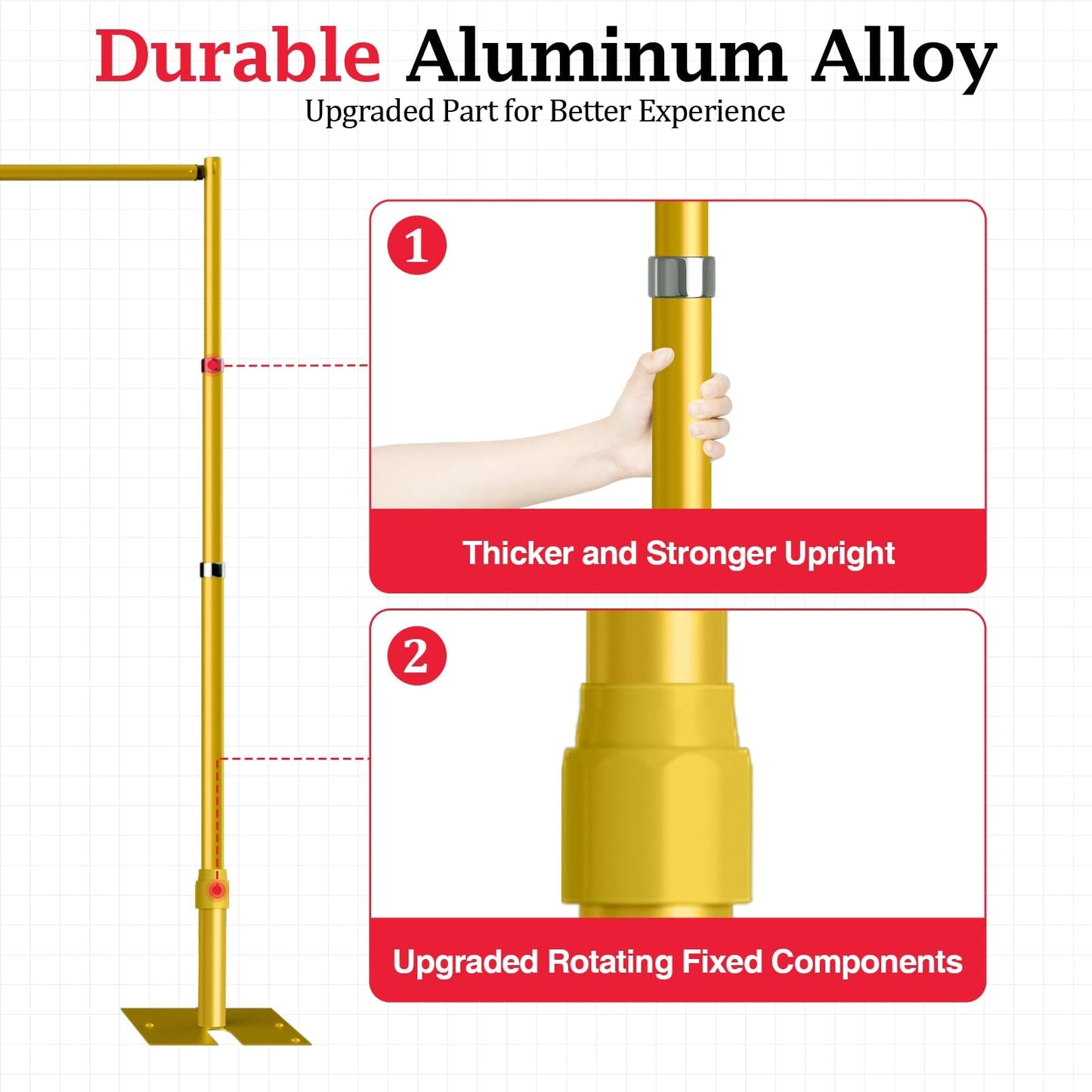 EMART Backdrop Stand Heavy Duty 10ftx20ft, Adjustable Pipe and Drape Photo Background Support Kit, Metal Frame with Flat Base for Wedding Birthday Party Banquet Decorations-Gold