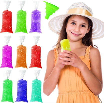 200pcs Yogurt(2.76 11.8 LOMIMOS Ice Pop Bags, Plastic Disposable Popsicle Ice Lolly Candy Mold Bags with Funnel