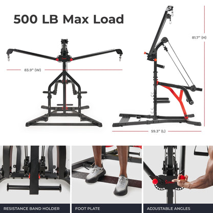 Sunny Health & Fitness Multifunctional All in One Pully Cable Home Gym – Complete Functional Trainer Compact Workout System SF-HG92401