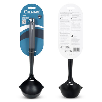Culinare Soup Ladle with Dual Pouring Spouts & Herb Stripper – Heat-Resistant, Non-Stick Safe Serving Spoon for Soups, Stews & Sauces – Ergonomic Handle, Dishwasher Safe, Easy Storage