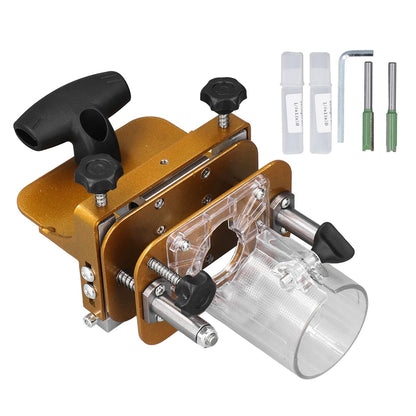 Router Mortising Jig, Stainless Steel 2 in 1 Woodworking Slotting Machine with Fastening Bracket for Furniture Joinery and Door Hinge Installation