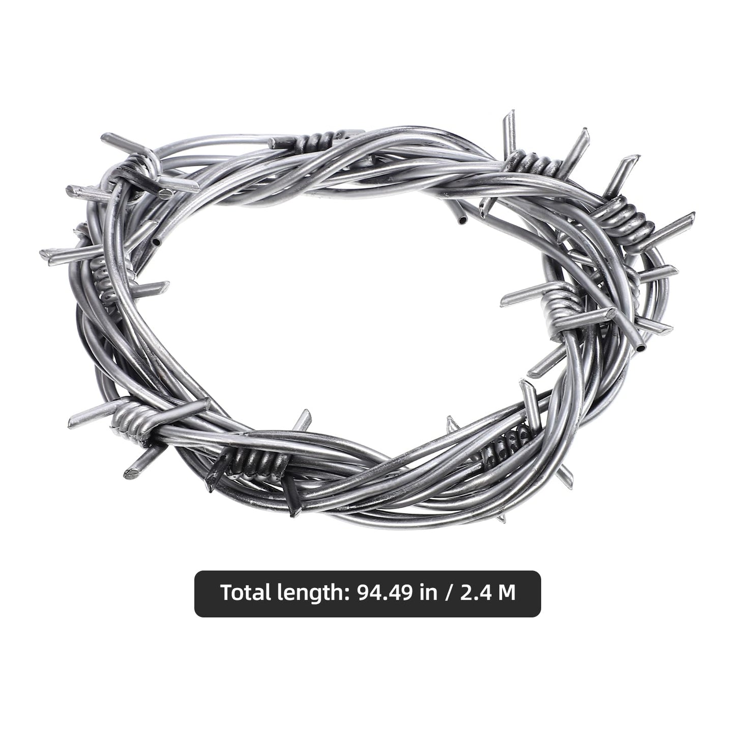 Gadpiparty Fake 2pcs Fake Barbed Wire Halloween Plastic Decoration Prop Gray Garland Halloween Decoration Barbed Wires Props Haunted House Layout Barbwire
