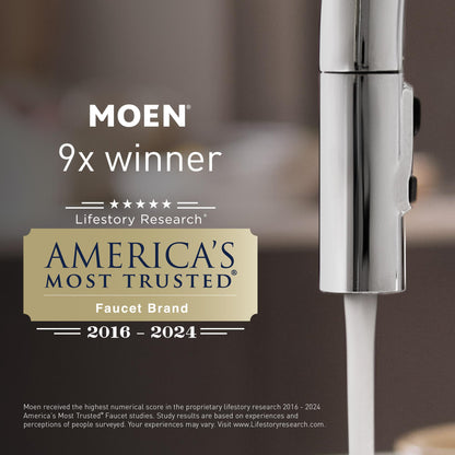 Moen Preston Matte Black 7-inch Bathroom Hand Towel Ring, Wall Mounted Hanger, DN8486BL