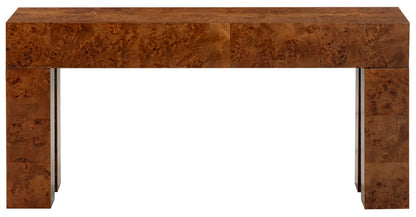 SAFAVIEH Couture Collection – Betharose Walnut Burl Wood Console Table, Modern Entryway & Living Room Accent (SFV2221A)