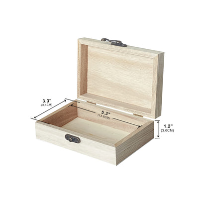 Cregugua 8 Pack 6 X 4 X 2 Inch Unfinished Wooden Box For Crafts Small Keepsake Box Treasure Chest Wood Jewelry Box