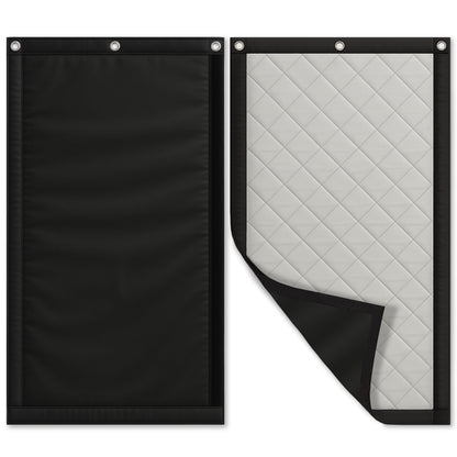 Soundproof Curtain 70" x 40" – Heavy Duty Sound Blocking & Sound Dampening Curtain with Grommets & Hooks, Multi-Layer Acoustic Curtain for Noise Reduction & Light Blocking, Black, Single Panel