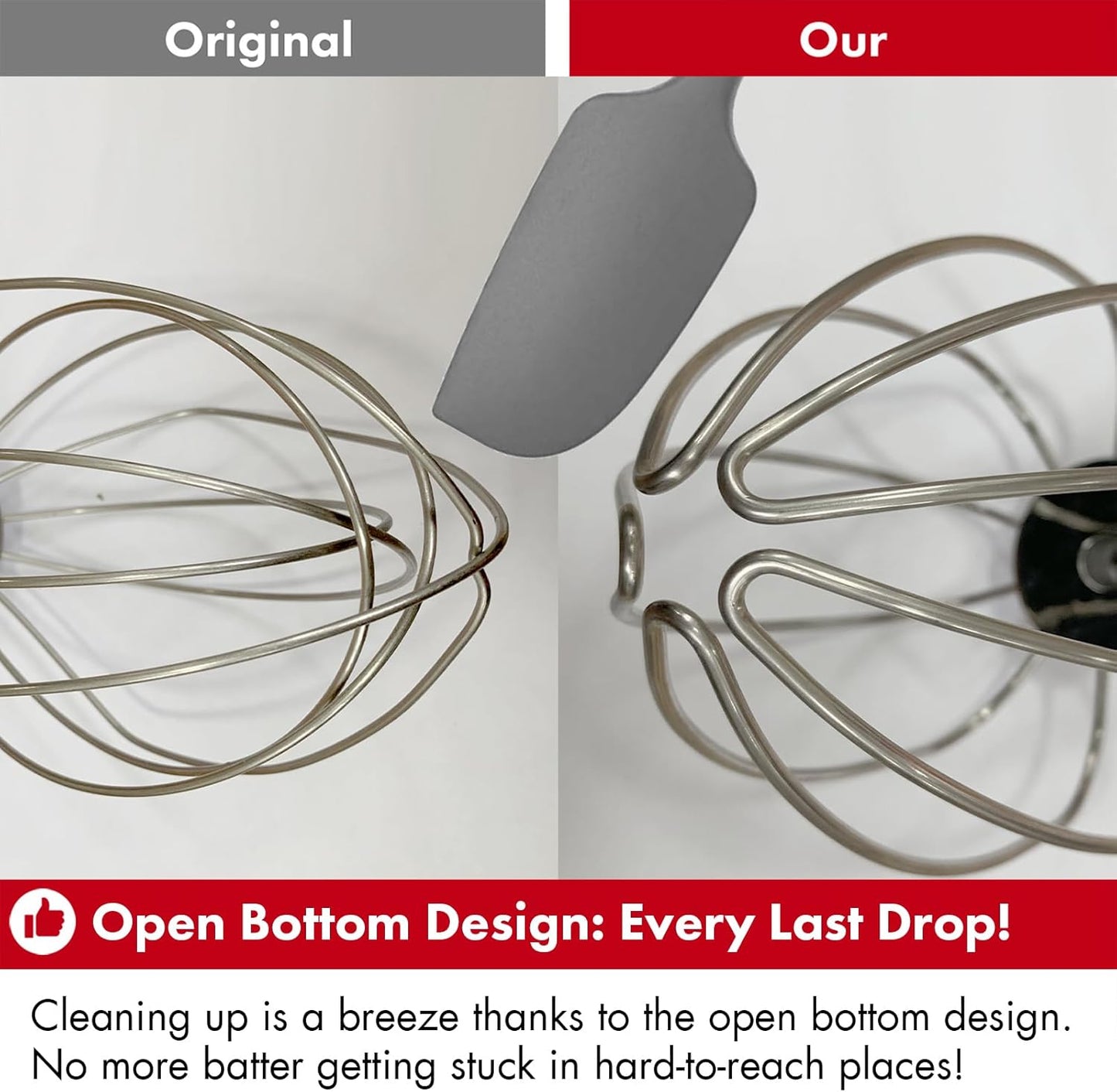 Heavy Duty Whisk Attachment for KitchenAid, 5QT Bowl-Lift Stand Mixers, Extra Thick Stainless Steel Wire Whip for Fast