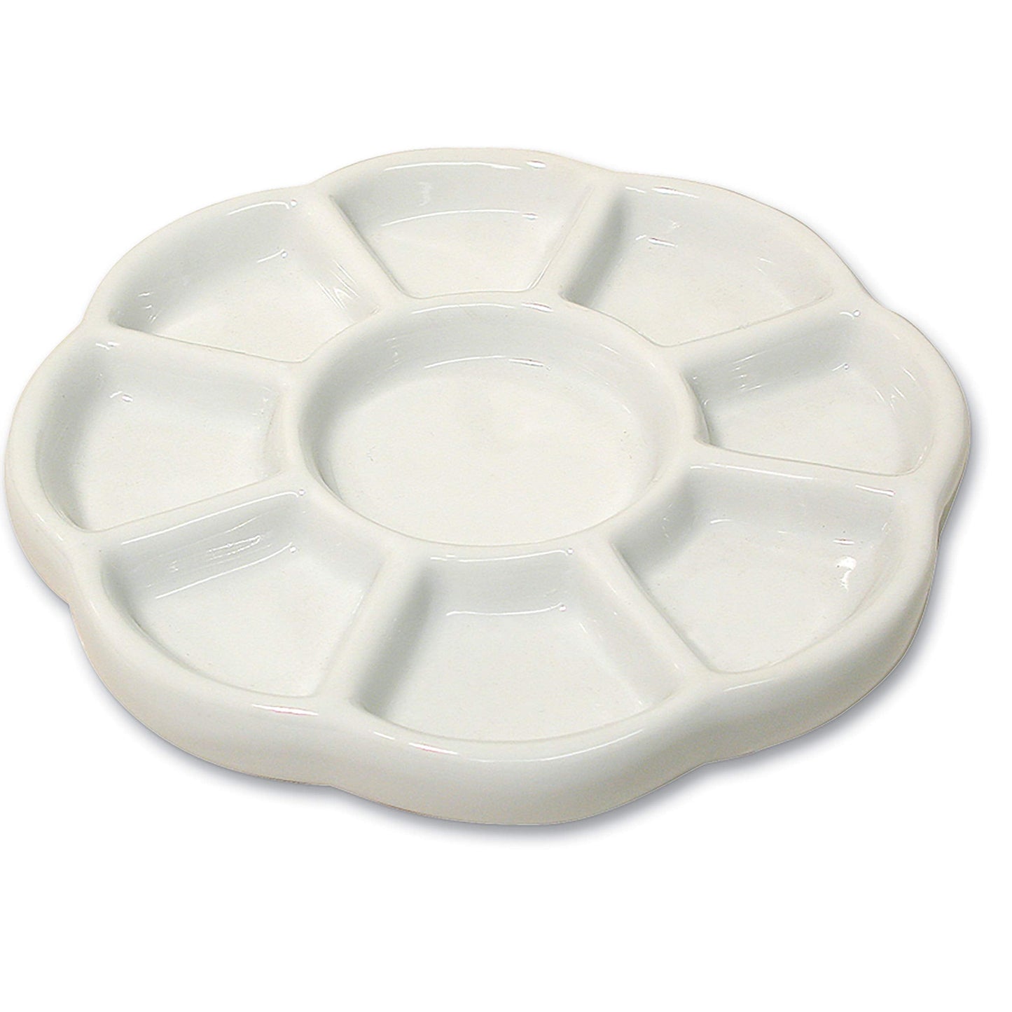 The Beadsmith Ceramic Mixing Palette, Sunflower Design Bead Tray, Arts & Crafts Accessories Organizer, 5.5' x 5.5' x .5', 9 Compartments (1 Palette)