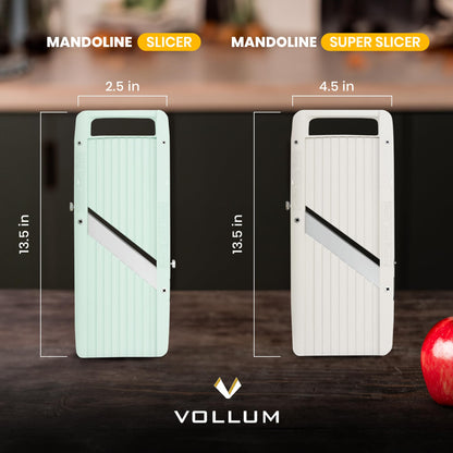 Vollum Wide Japanese Mandoline Slicer for Kitchen – Professional Slicer Vegetable Cutter with Interchangeable Stainless Steel Blades – Food Manual Slicer Handheld Mandoline Slicer