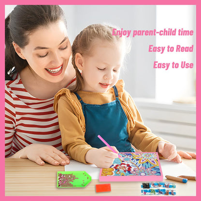 ZUYUSUT Flower Diamond Art Painting Kits for Kids with Wooden Frame Girls Art Crafts Rhinestone Gem by Number Kits Birthday