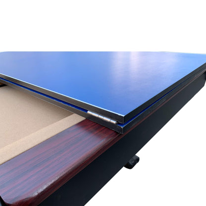 RACK Virgo Table Tennis Conversion Top for Billiard/Pool Table (Blue) – Full-Size 4-Piece Folding Ping Pong Table, Pool Table Tennis Top, Foldable Table Tennis Table