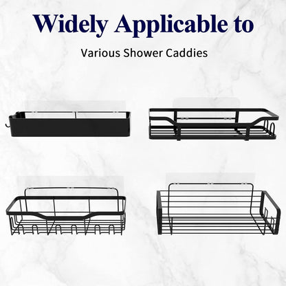 Set, 2-Pack, Kitsure Shower Caddy Adhesive Replacement, Transparent Adhesive Hooks Stickers, Strong Hook Strip