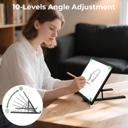 Rechargeable A4 Light Box for Tracing,Bawaslom LED Light Pad with Adjustable Stand and Strong Magnets,Ultra-Thin & Bright Tracing Board for Diamond Art,Sketching,Vinyl Weeding,Architectural Design