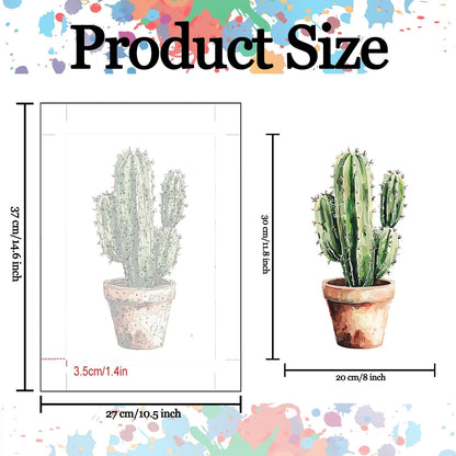 6 Pack Plant Paint by Numbers Kit for Adults Beginners 8x12 Inch, Potted Green Plant Paint by Number Kits on Canvas Without Frame, Easy DIY Acrylic Painting by Numbers for Home Wall Decor Gift