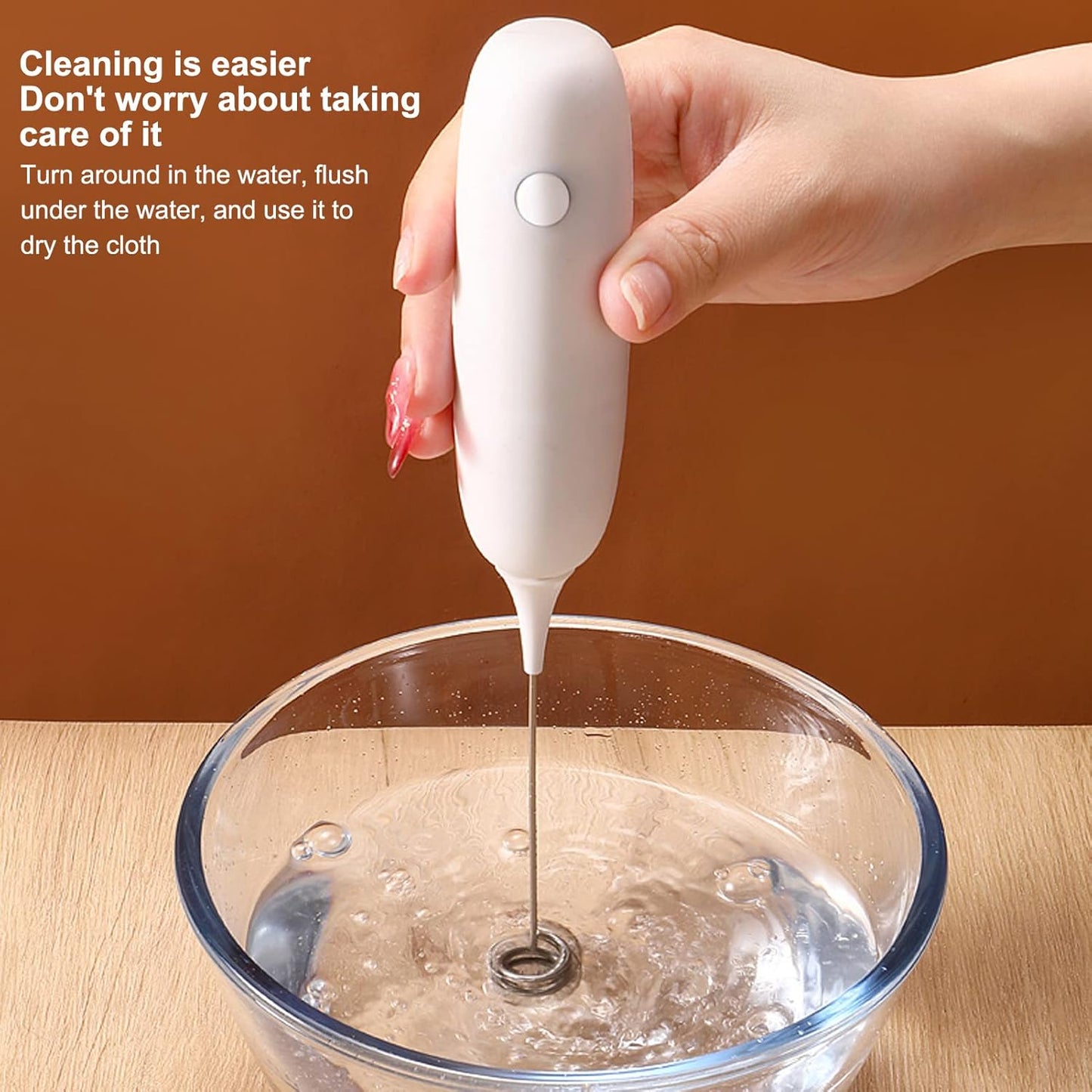 Handheld Electric Milk Frother, Rechargeable Foam Maker, Mini Drink Mixer Wand for Coffee, Latte, Frappe, Matcha, Hot