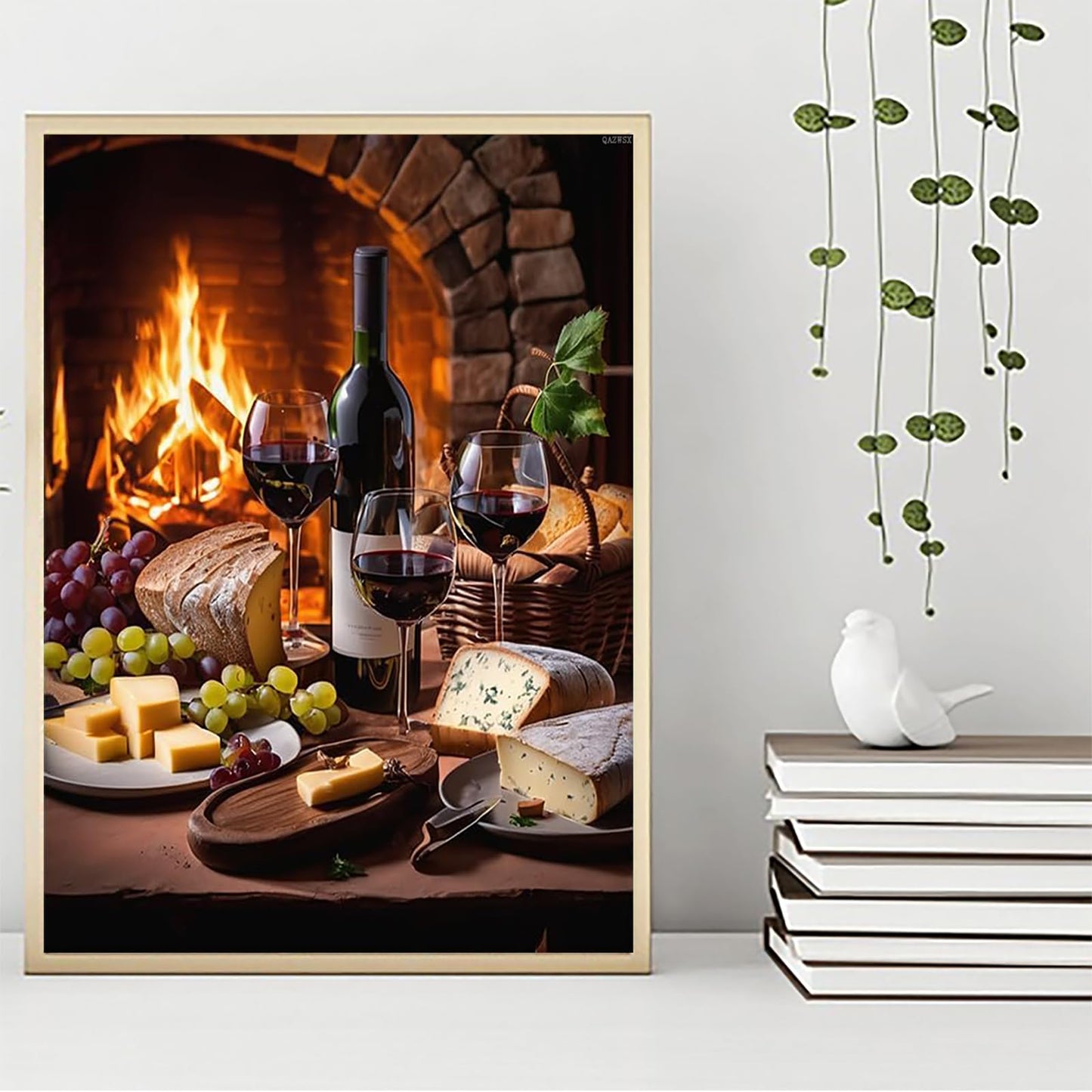 QAZWSX Wine Drink Diamond Painting Kits for Adults, Wine Drinks 5D DIY Diamond Art Kits Full Drill Diamond Dots for Gift Wall Decor and Relaxation Gem Arts 12x16 INCH