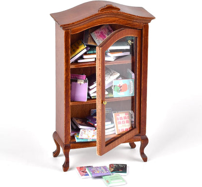 Skiennix Miniature Bookshelf - Unique Stress Relief Bookcase with 100+ Miniature Books | Perfect Gift for Book Lovers